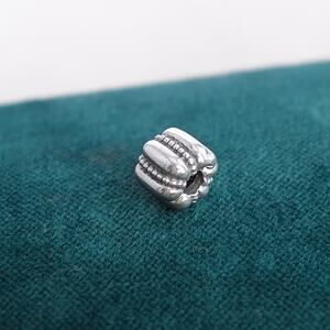 Pandora Dots Ridges Barrel Clip Charm 790446 Retired 925 Sterling Silver Stopper